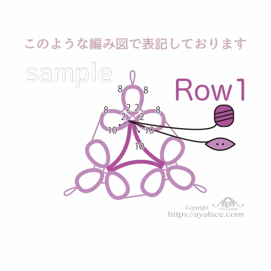 クリスマスのドイリー 編み図 Download | AYA Lace