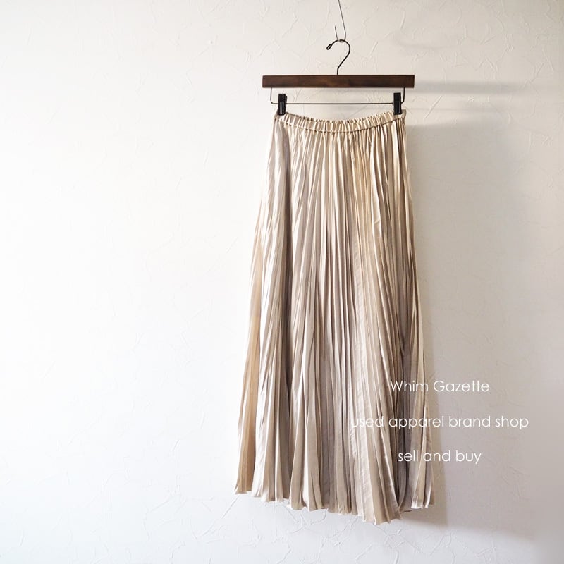 2020 / Whim Gazette(ウィム ガゼット) 美品 リンクルプリーツスカート ライトベージュ F