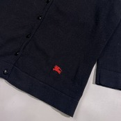 90s BURBERRY BLUE LABEL バーバリーブルーレーベル 七分袖 Vネック カーディガン サイズ 38 /ブラック系 レディース 三陽商会 ビンテージ