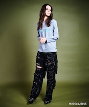 COOLA MADE エンブロイダリーロングスリーブTシャツ (L/BLUE) CQ-47008