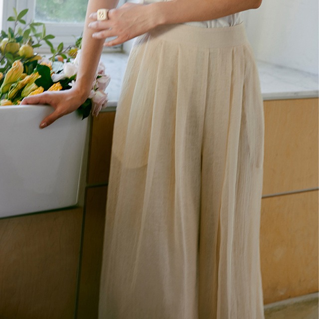 sheer wide pants 10674
