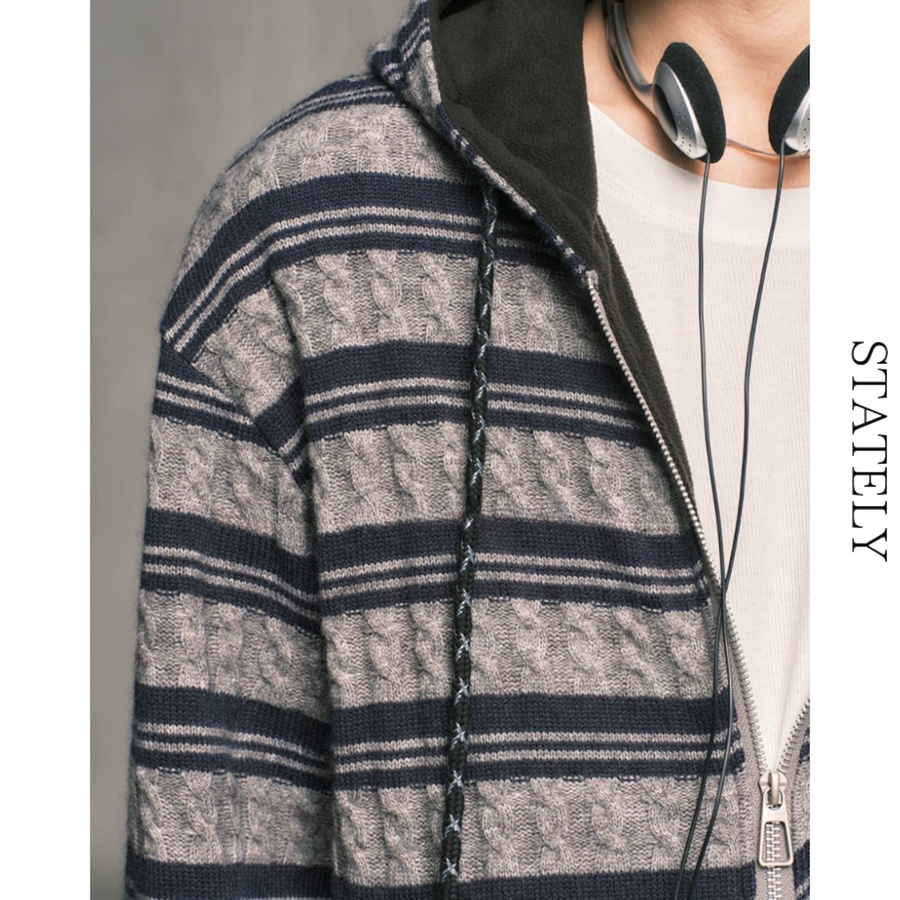 Cable Stripe ジップアップフーディー/4color__T09・画像16
