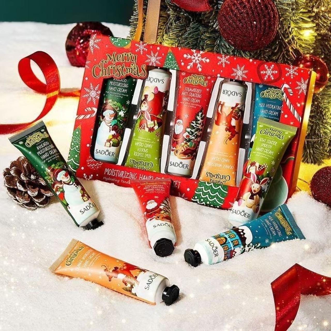 クリスマスボックス ネイルチップ5点セット クリスマスチップ xsサイズ sサイズ mサイズ Lサイズ 選べる限定チップ フルハンドメイド ギフト入 樹脂グミ入 シルバージュエリー入