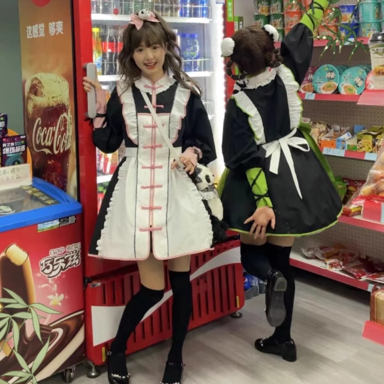 天使と悪魔 サブカル系華ロリ パンダドレス チャイナ風 キュート 