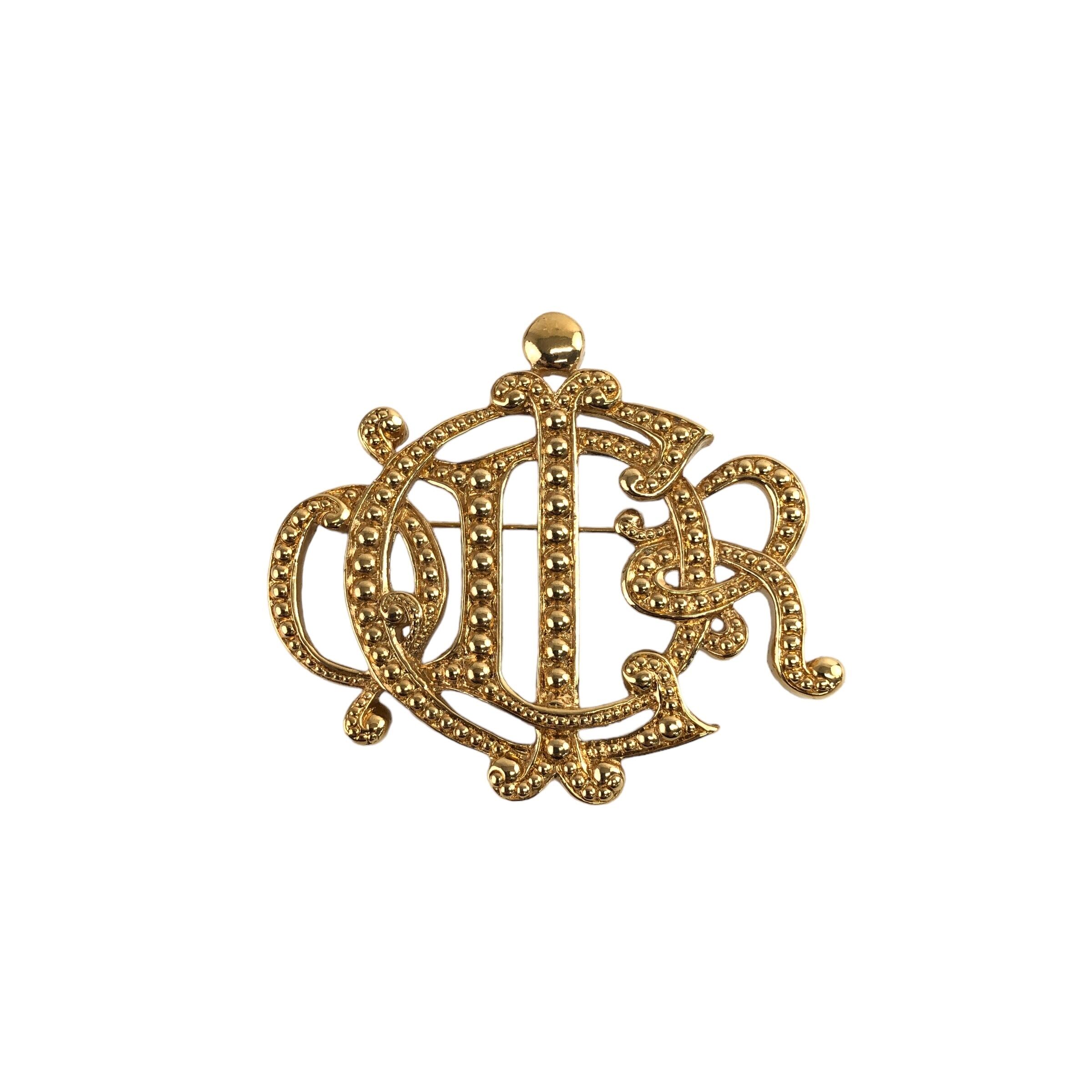 Dior ブローチ　クリスチャン ディオール 旧ロゴ　ゴールド　ヴィンテージ クリスチャンディオール ロゴ ブローチ ディオール ゴールド