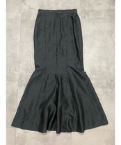 shiny black mermaid maxi skirt-3398-4