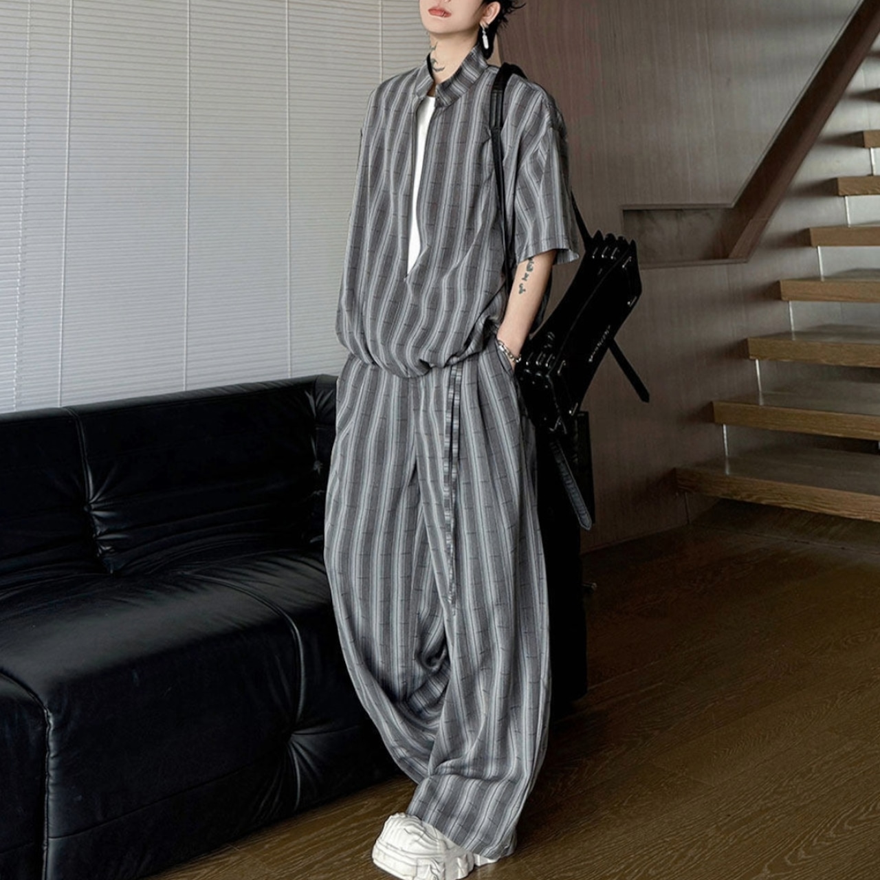 Vertical Stripe Short Sleeve Set up TB2408・画像9