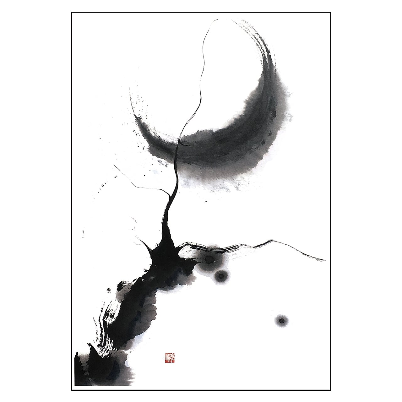 ポストカード【墨象】(黒封筒) | 書家 / 市川 翠峰 -オンライン