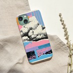 受注生産 iPhoneケース 雲とピンクの風景ZINEコラージュ｜風景コラージュ ZINE019D