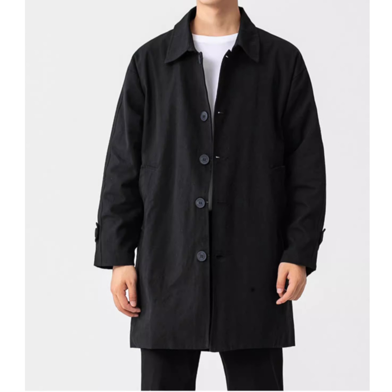 ボタンフロント ヒップ丈コート af0009