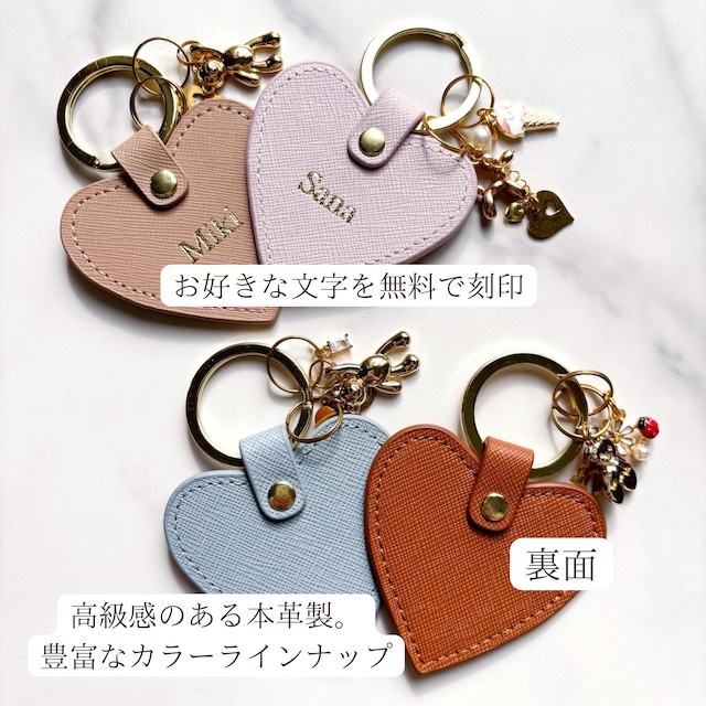 ハートのピアスのギフトセット(テディベアのラッキーチャーム付きキーリングとピアスのセット))