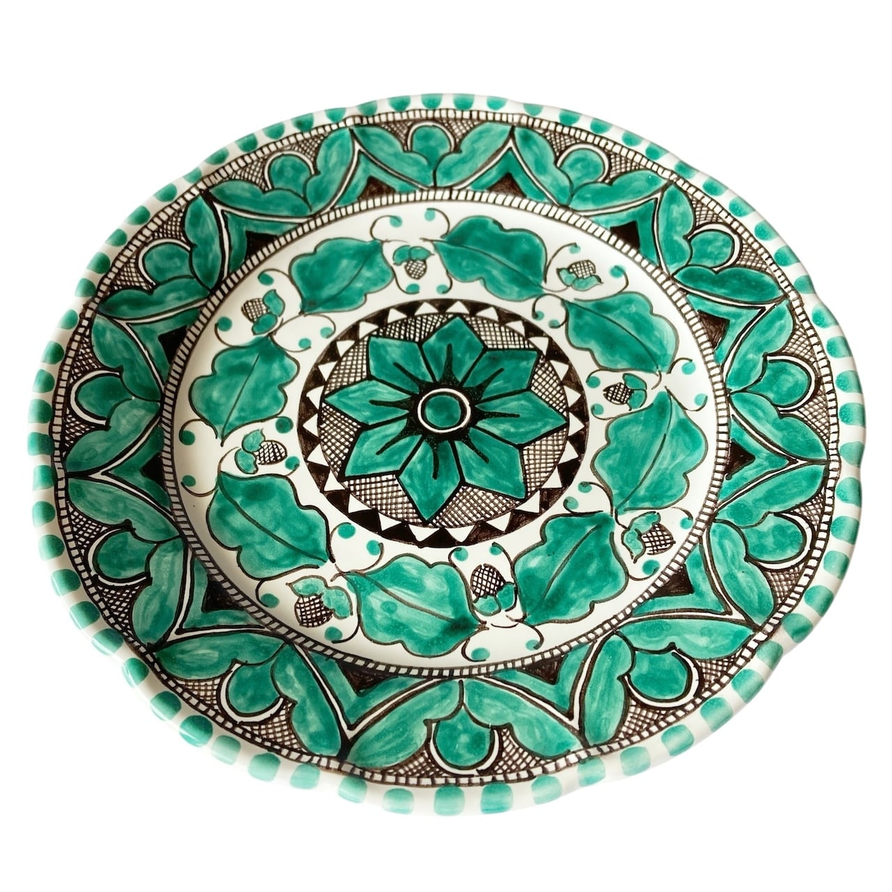 絵皿 26cm GEO034 マヨリカ焼き イタリア陶器 幾何学 飾り皿