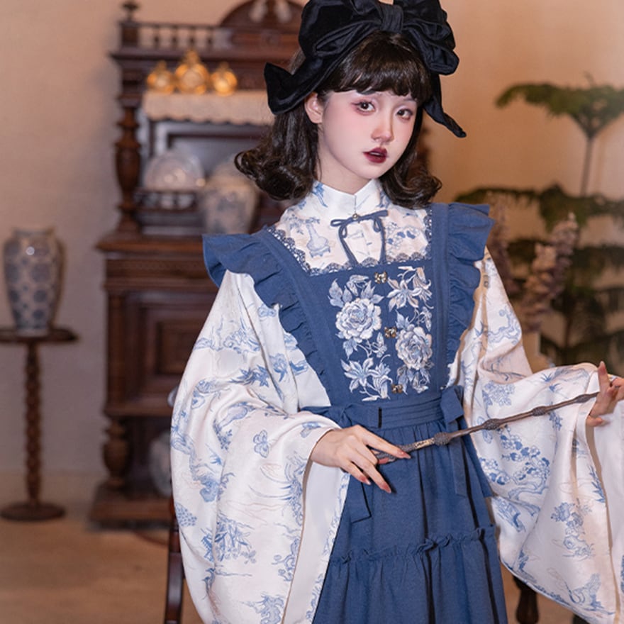 和ロリータ 着物メイドワンピース 大正浪漫×振袖風｜WithU | ゴスロリ