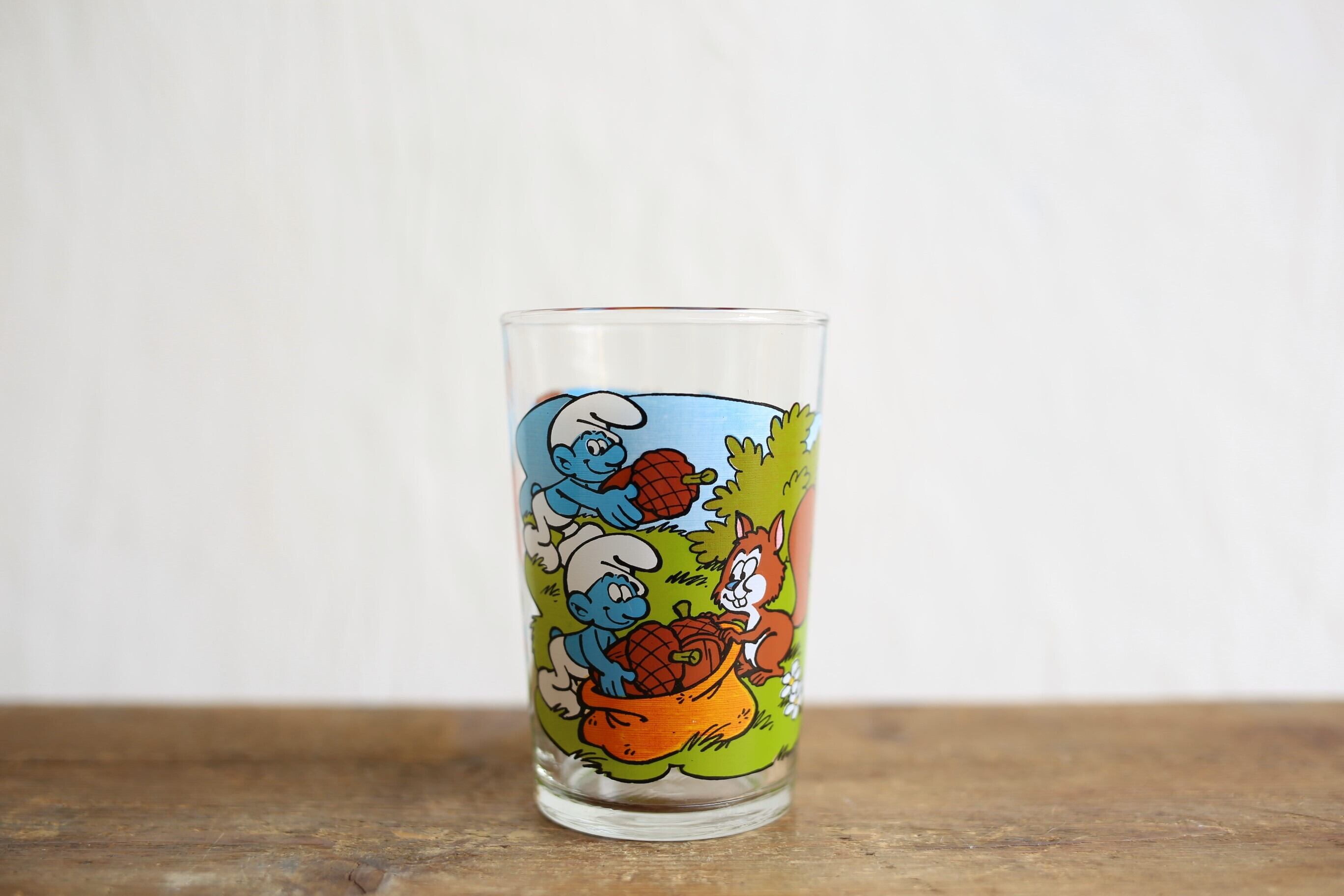 フランス ヴィンテージ ベルギー『スマーフ』 1989年 グラス N-01136