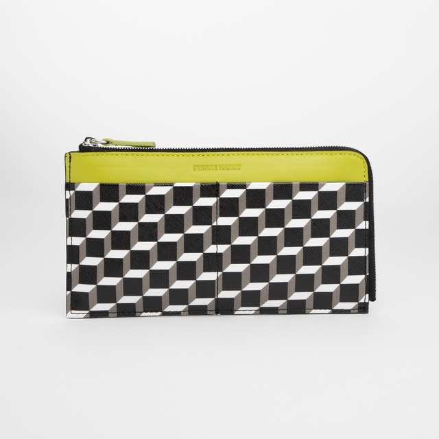 PIERRE HARDY　MAXI WALLET　BLACK WHITE LIME