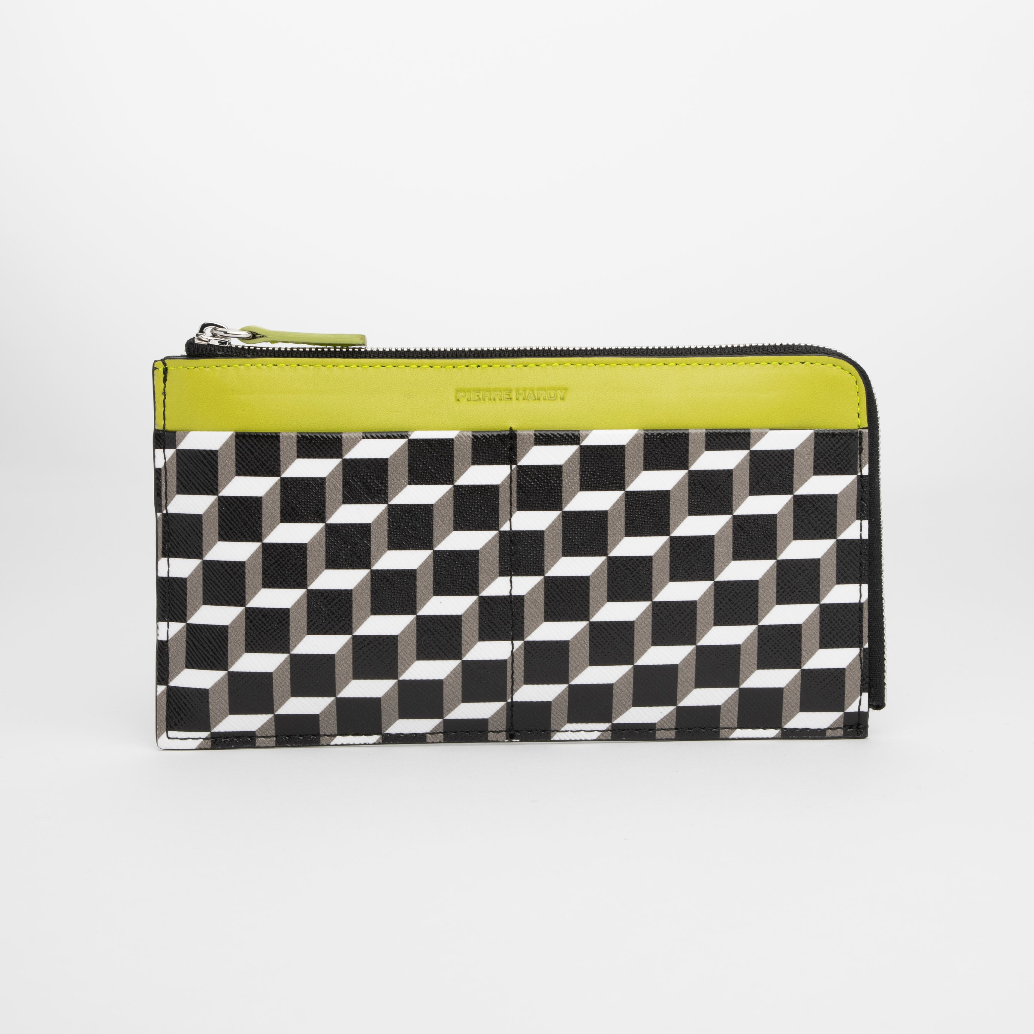 PIERRE HARDY MAXI WALLET BLACK WHITE LIME