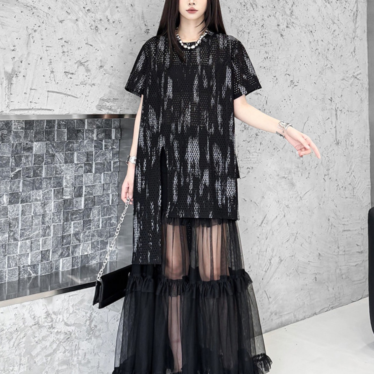 Inkjet Print Mesh T-Shirt (ME447)