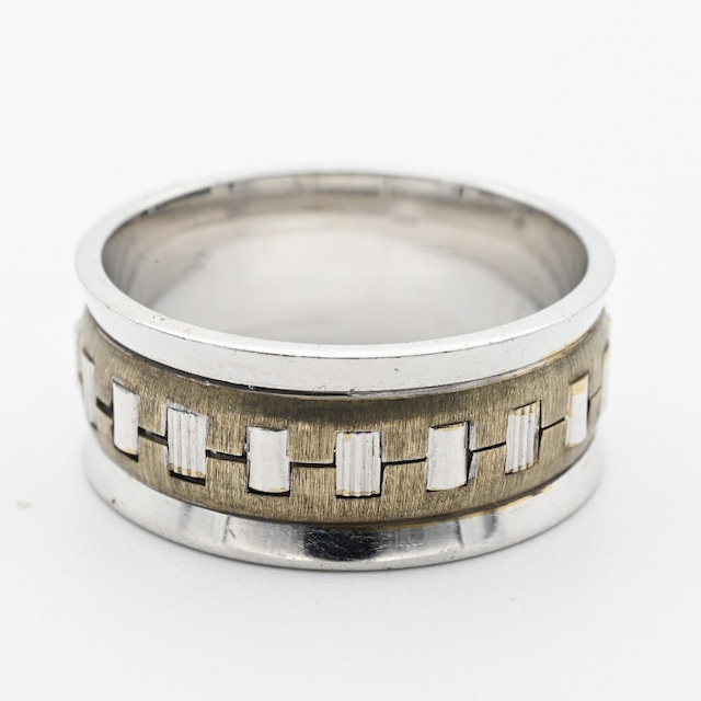 10K Gold/ Silver Two Tone Ring  #23.0 / Denmark