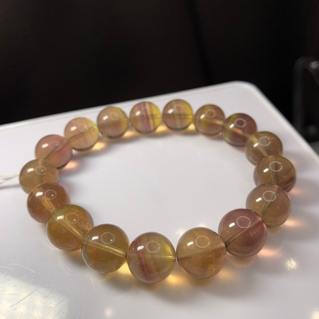 f61ブラウン系グラデーションフローライトブレスレット