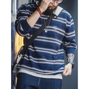 Border Dfrop-Shoulder T-Shirt【G1014】