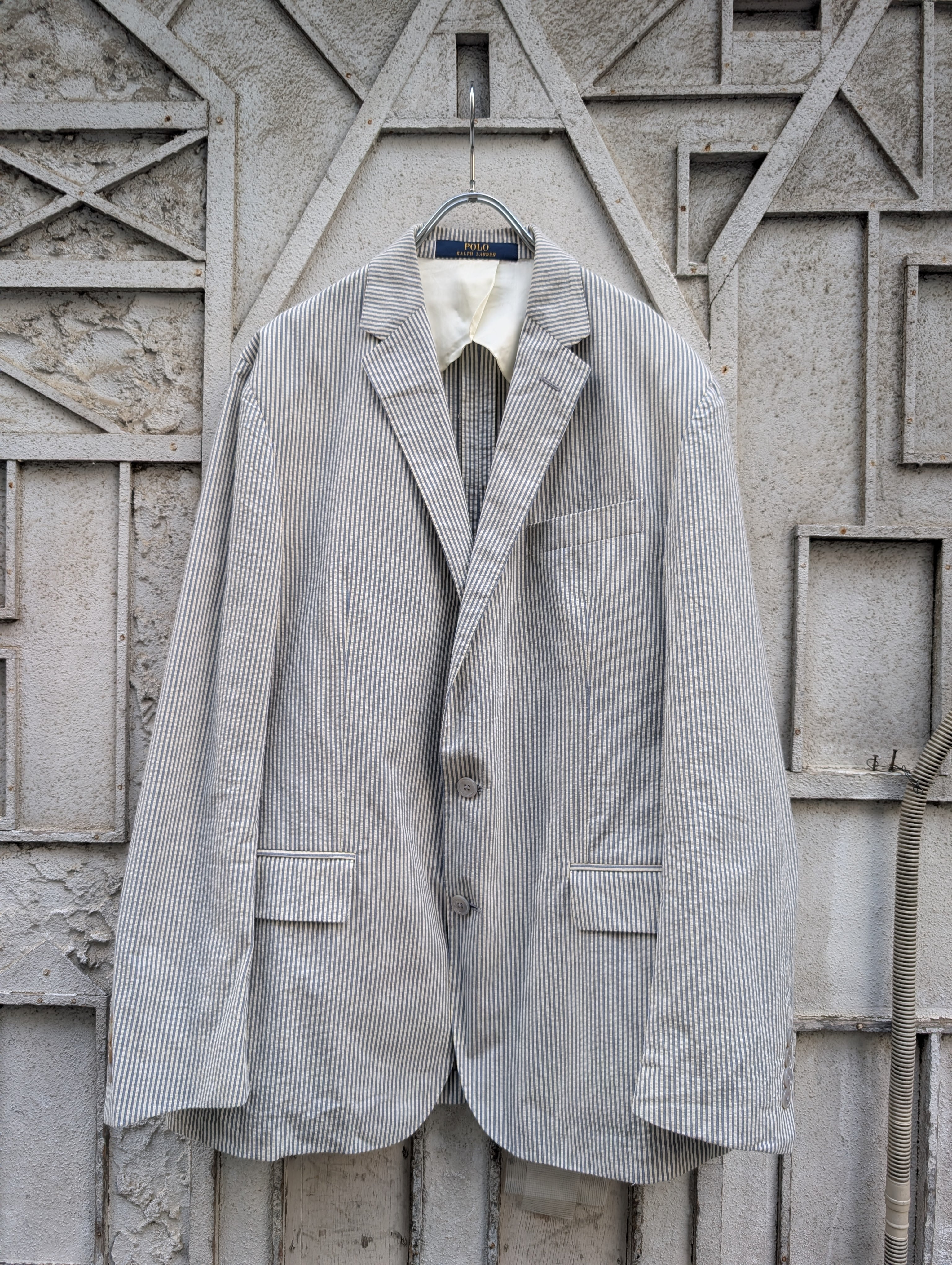 "RALPH LAUREN" stripe tailored jacket / made inITALY