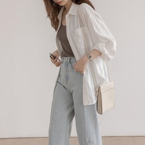 loose lapel casual pleated long sleeve shirt