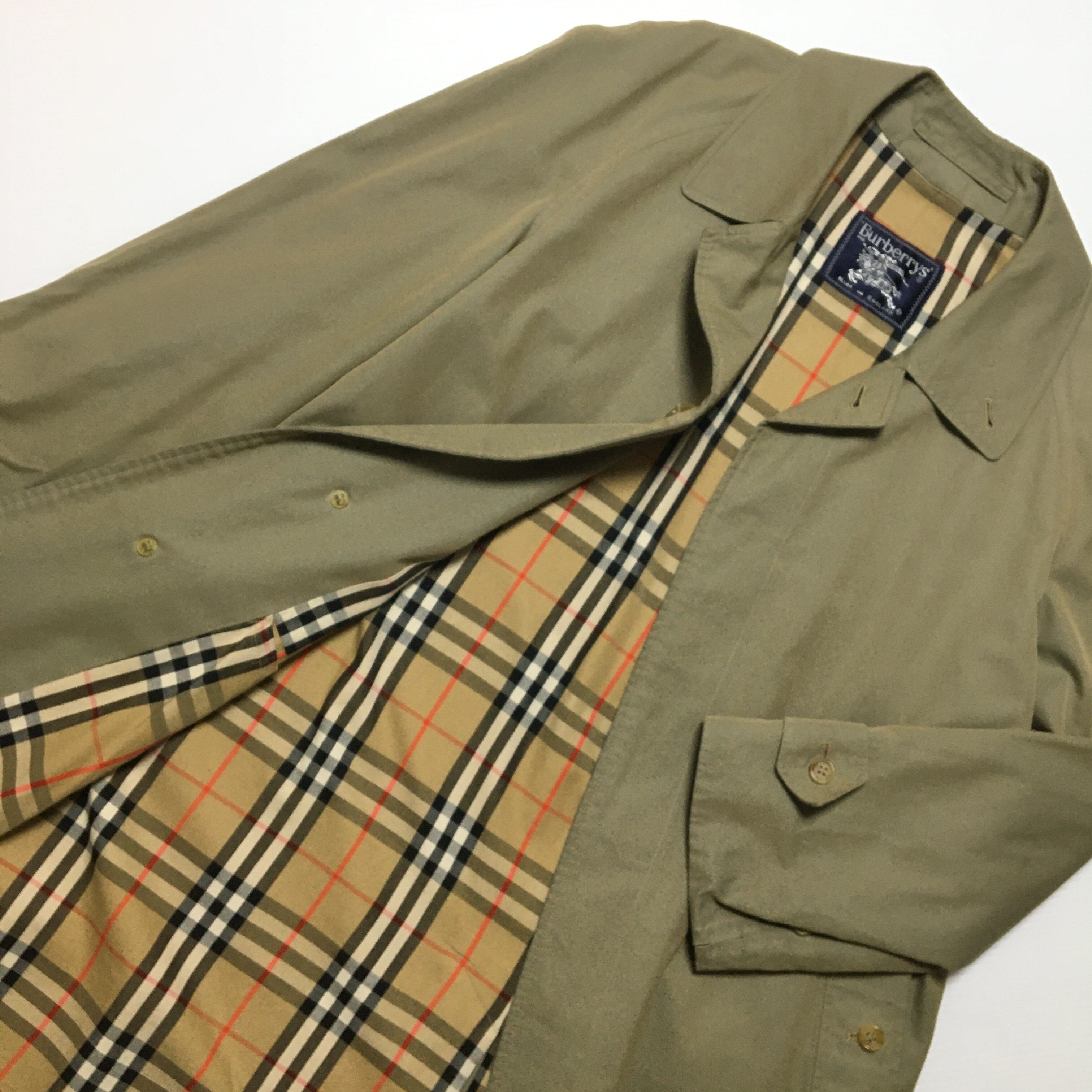 ☆5 burberry Single trench coat khaki バーバリー トレンチコート