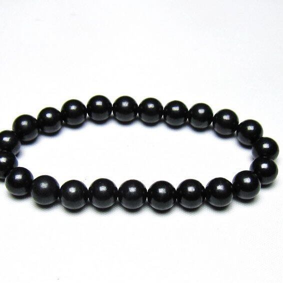 シュンガイト ブレスレット 8mm 一点物 メール便可 111-49680