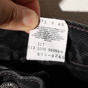33×30 505-0260 USA 00年 サルファーブラックデニムパンツ Levi’s リーバイス 黒