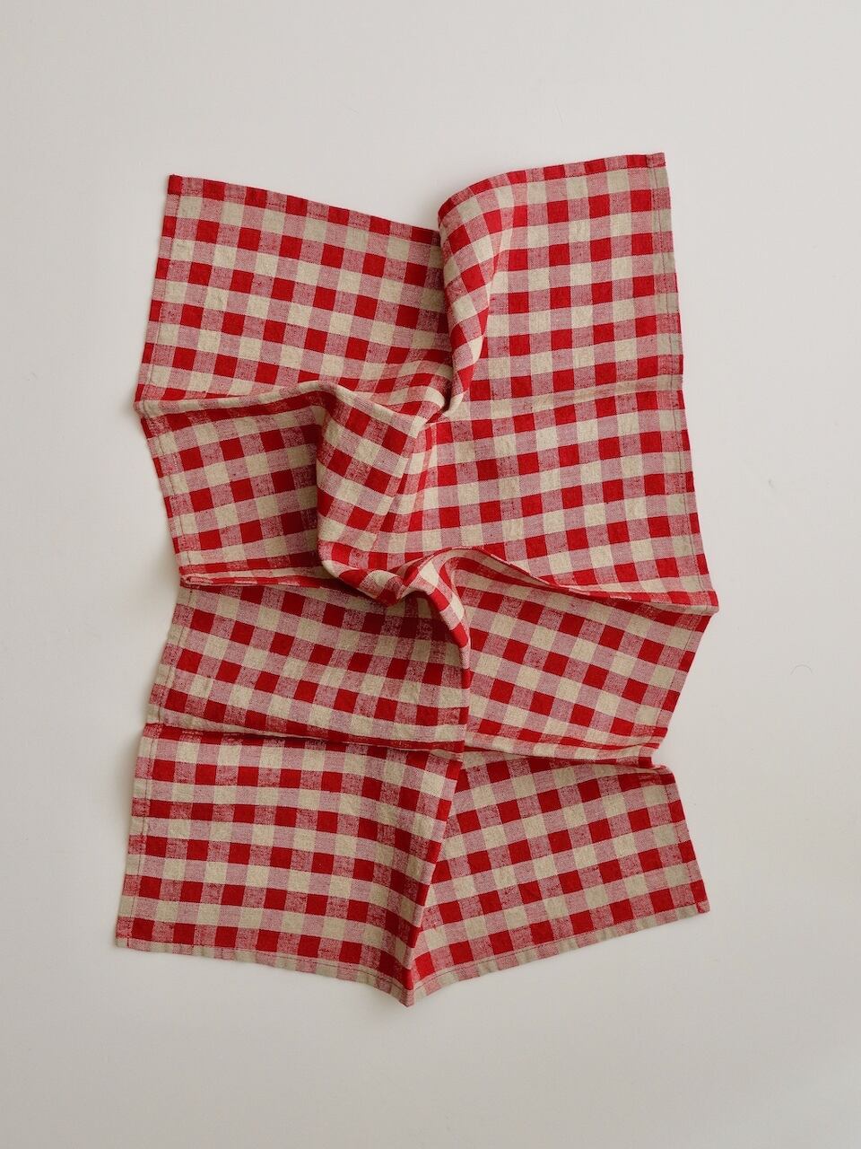 リネン キッチンタオル レッド ギンガム|Linen Kitchen Towel Red Gingham - LINEN TALES
