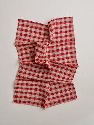 リネン キッチンタオル レッド ギンガム|Linen Kitchen Towel Red Gingham - LINEN TALES