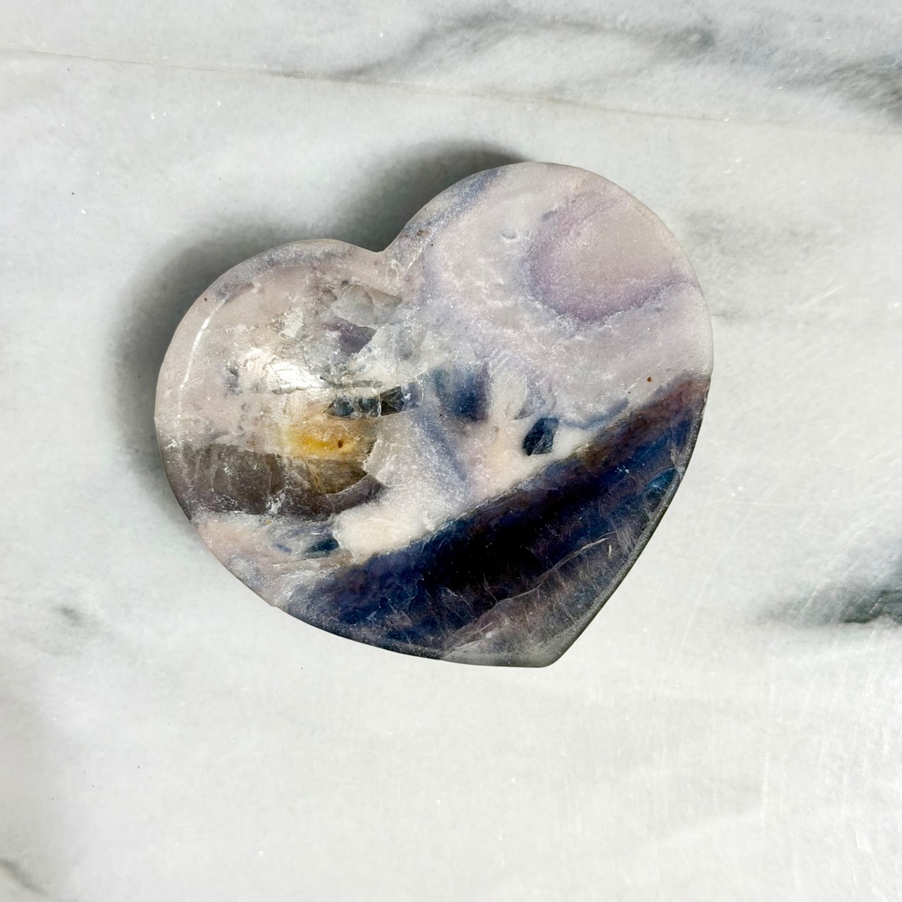 シルキーフローライト＊ハート型＊トレイ＊天然石インテリア＊ハート皿