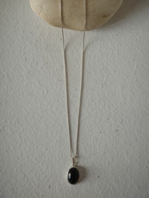 〈vintage silver925〉design onyx  necklace