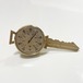 Vintage Brass Key Shaped Desk Thermometer Made in France