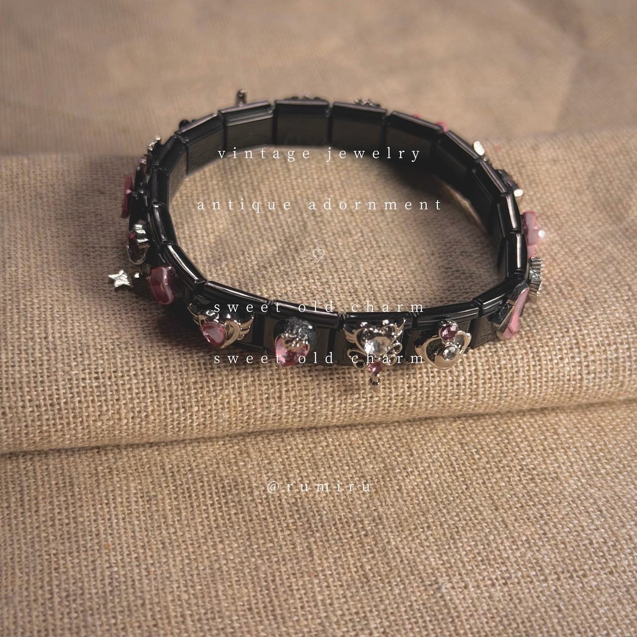 ハンドメイド イタリアンチャーム チェリーレッド ビジュー ブレスレット - 5