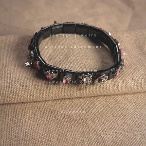 ハンドメイド イタリアンチャーム チェリーレッド ビジュー ブレスレット