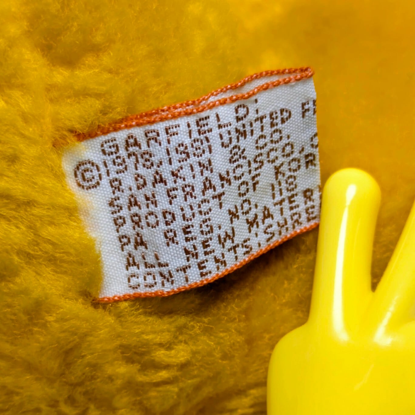 ☆ VINTAGE 1980年代初期 ☆【 Garfield ( ガーフィールド ) 】『 ガーフィールド ハンドパペット 』ぬいぐるみ プラッシュ plush 1980年代年製 〚アメリカン雑貨 アメトイ〛