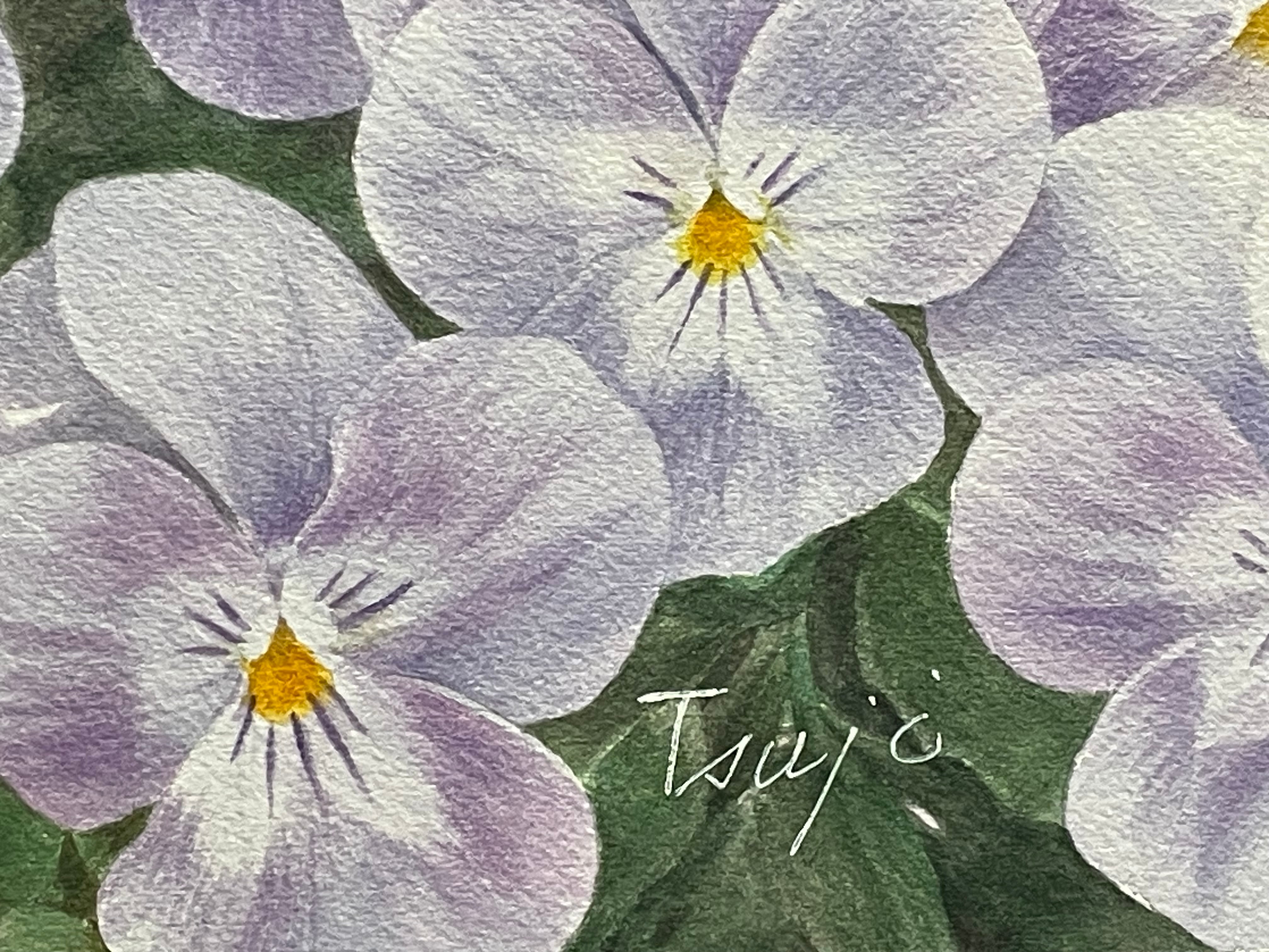 水彩画原画パンジー花の絵 水彩画原画パンジー花の絵 水彩画原画パンジー花の絵