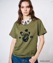 COOLAブルドッグプリントベーシックTシャツ (KHAKI)　CQ-49004