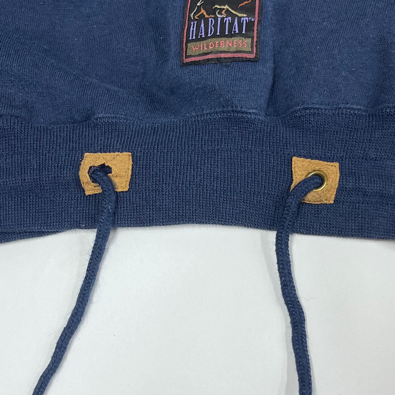 90年代 HABITAT WILDERNESS オオカミ アニマル 刺繍 ハーフジップ 