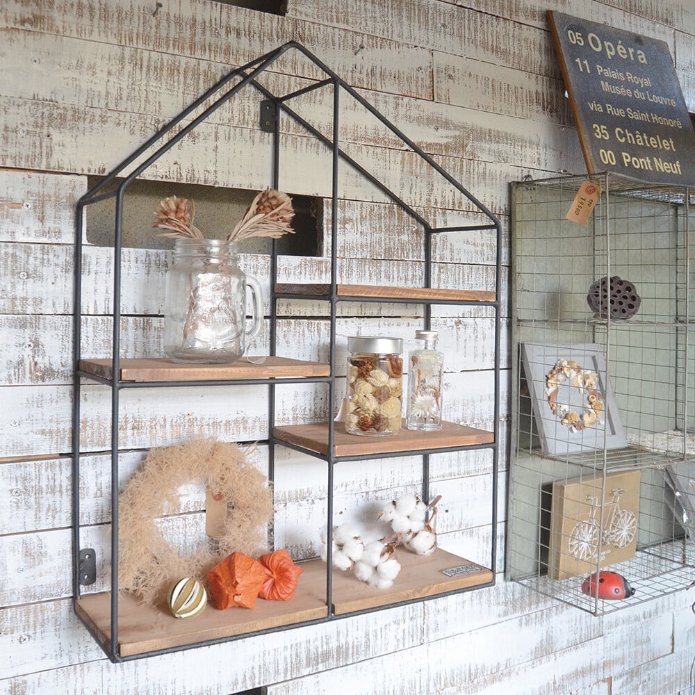 【個性派インテリア】ハンドメイド☆アイアン檻型ディスプレイボックス 限定一点物 個性派インテリア】アイアン格子ディスプレイ