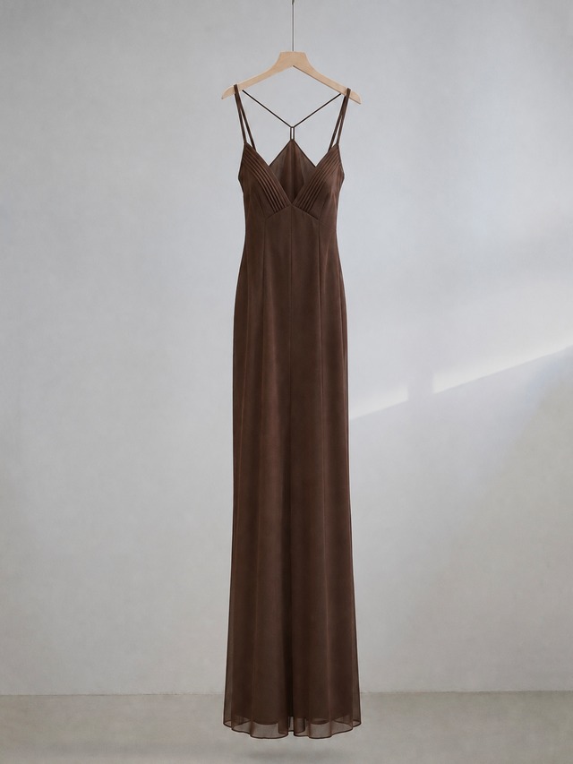 Sleek Cami Dress / BROWN