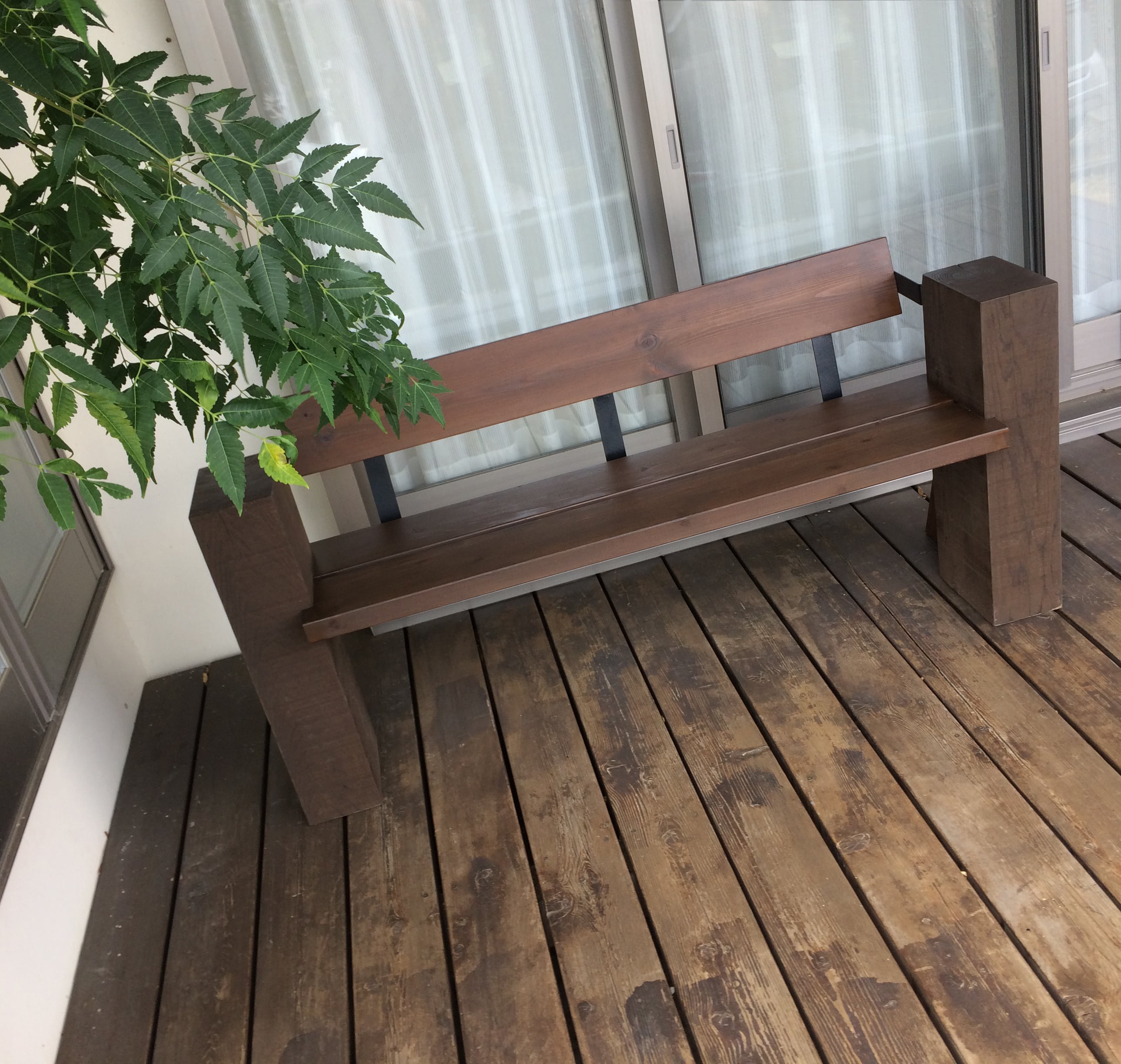 木製　アンティーク　長椅子花台にもなります。