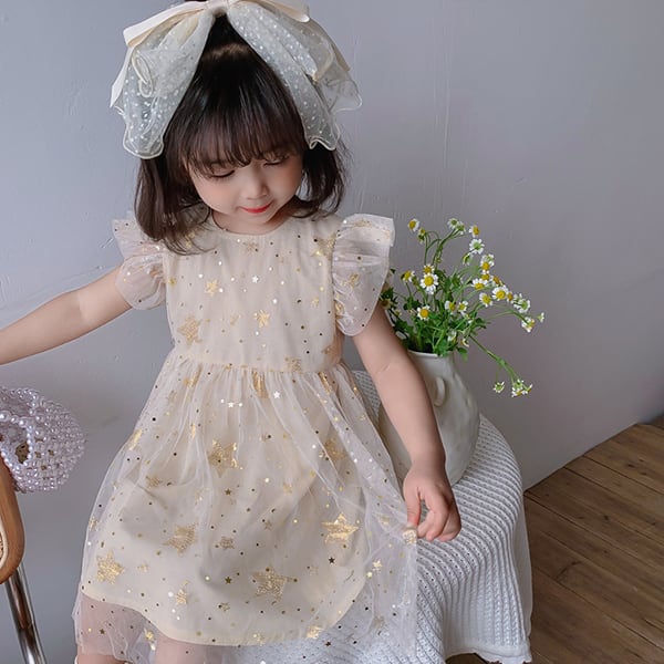BABY＆KIDS】星ORハート柄チュールレースワンピース 全2色 | 韓国子供