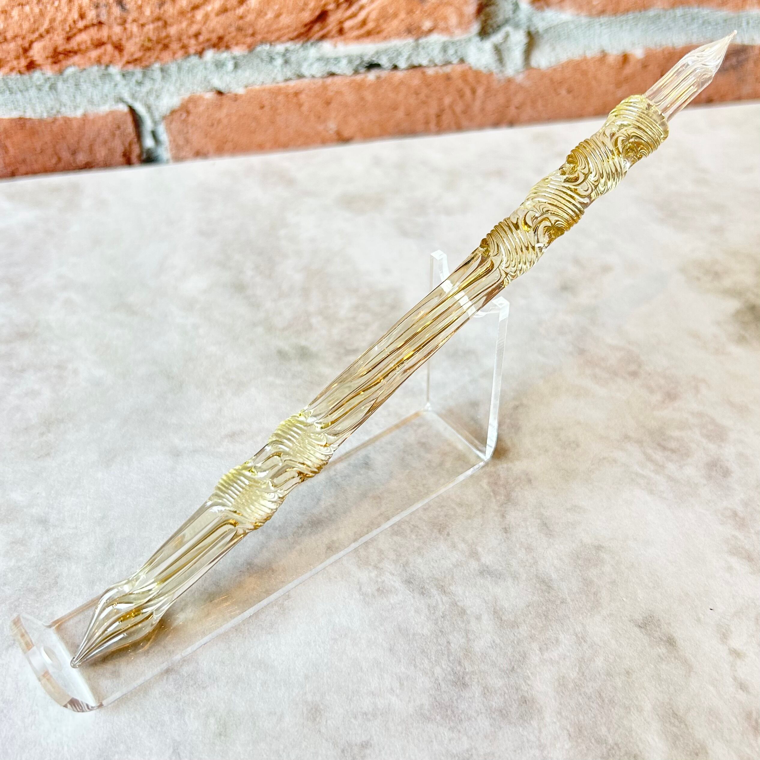 ペンレスト•黒インク付き】佐瀬工業所 ガラスペン ブルー オリジナル