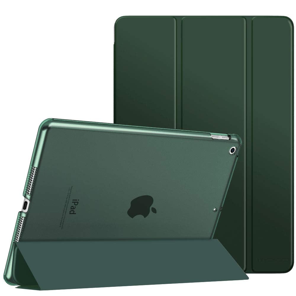MoKo iPad 9/8/7 ケース(2021/2020/2019) iPad 10.2 ケース 半透明 オートスリープ DarkGreen