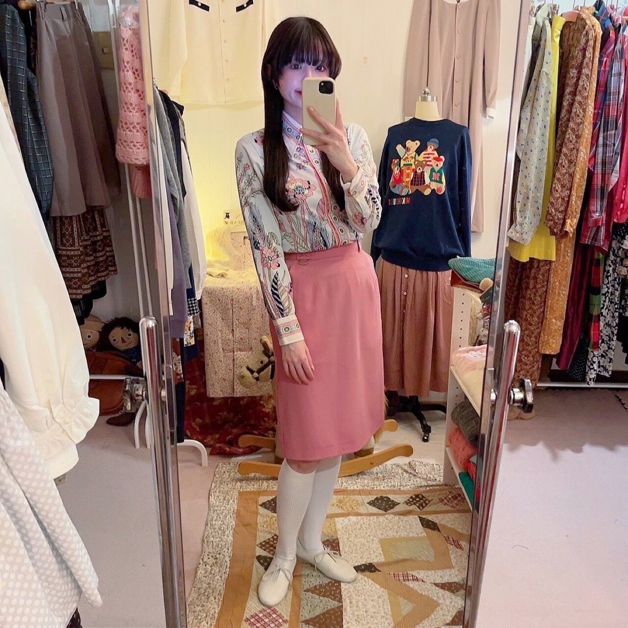 Christian Dior / pink semi tight skirt