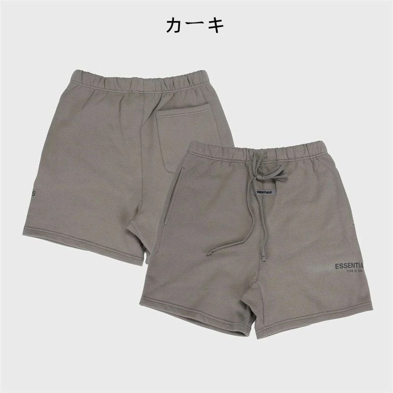 FEAR OF GOD ESSENTIALS 2022SS Sweat Shorts エッセンシャルズ スウェットショーツ ショートパンツ ハーフパンツ フロッキーロゴ ブラック サイズL【220605】【新古品】【me04】