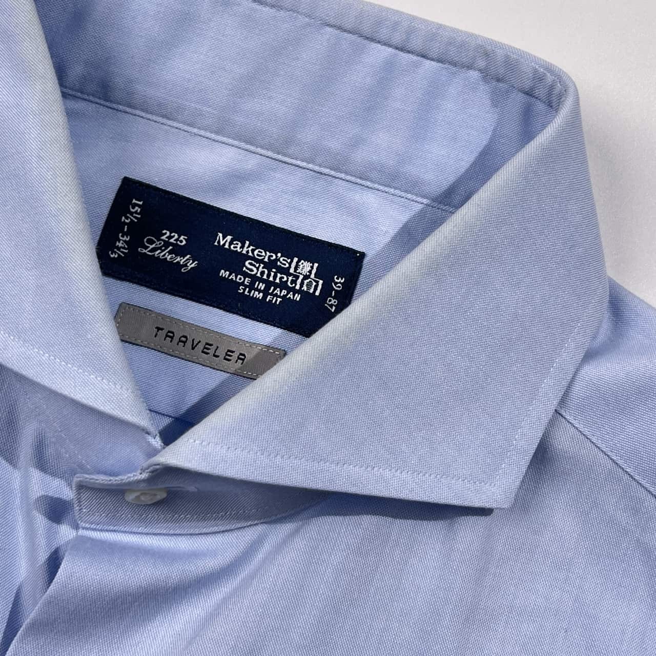 Maker's Shirt 鎌倉 メーカーズシャツ TRAVELER スリムフィット 長袖 ドレスシャツ 15 1/2-34 2/3 /ブルー系 メンズ