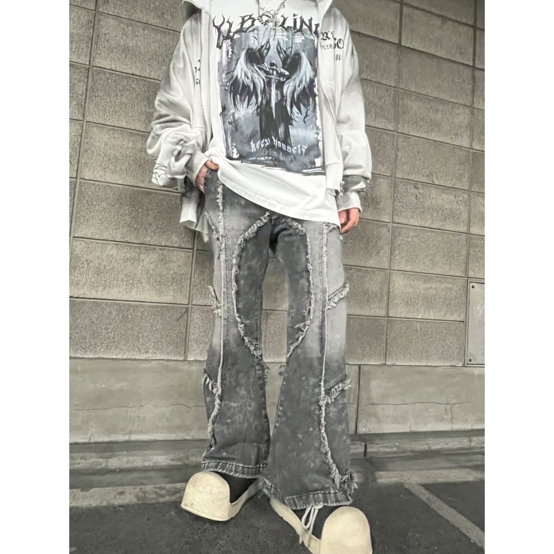 4/8 完売→再入荷！】フリンジWASHフレアパンツ | VOLCAN&APHRODITE